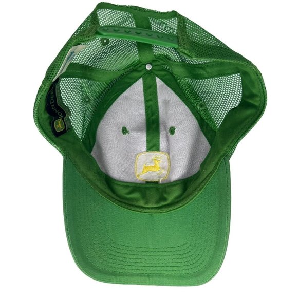 Vintage John Deere Trucker Hat Green Mesh Yellow Patch Snapback MPC Promotions - Picture 5 of 7